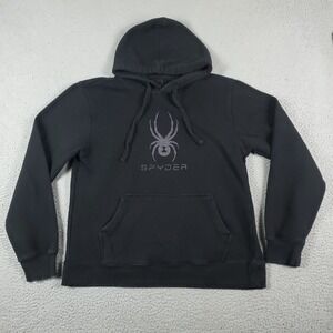 Spyder Sweater Mens Small Black Casual Pullover Hoodie Sweatshirt Adult